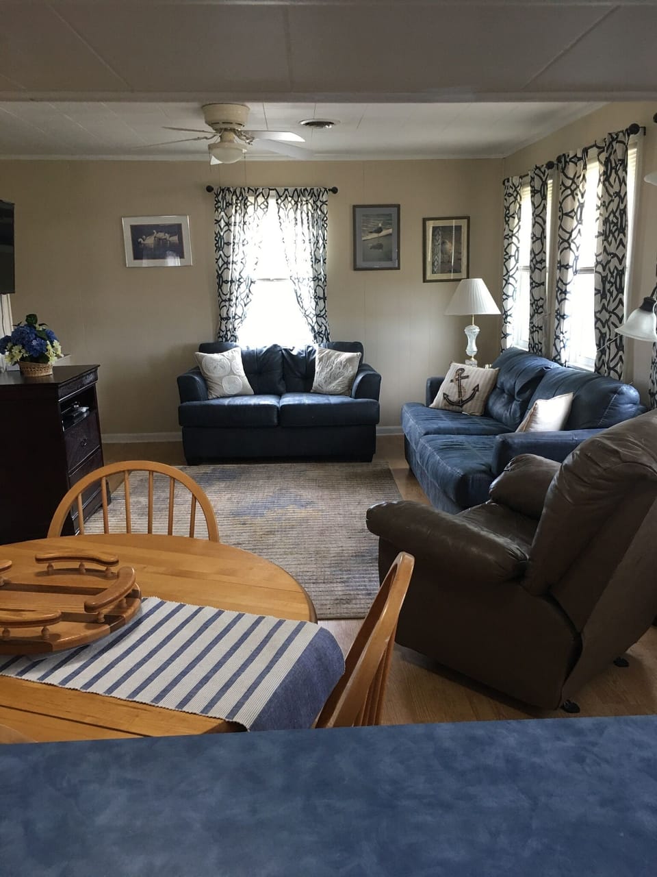 Living Room/Dining Area with water views