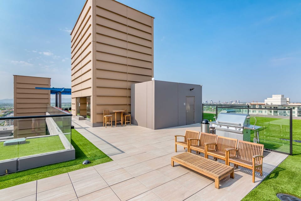 Rooftop lounge area. 