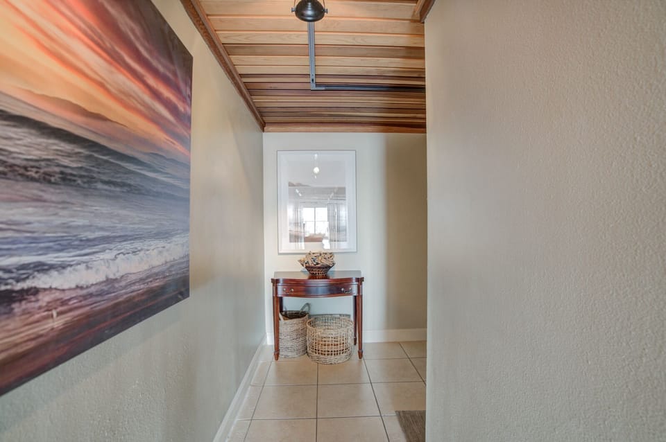 A bright and inviting entrance welcomes you to your beachfront getaway.