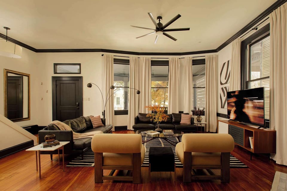 Open Concept Living Room | XL Flat Screen TV | First Floor | Central Common Area