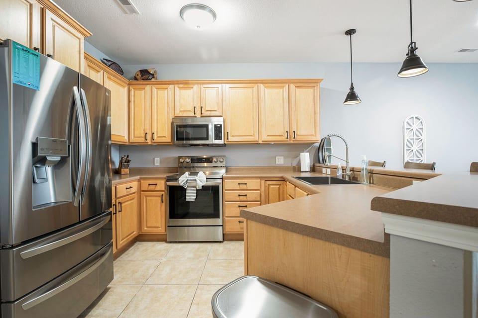 The kitchen is well-equipped