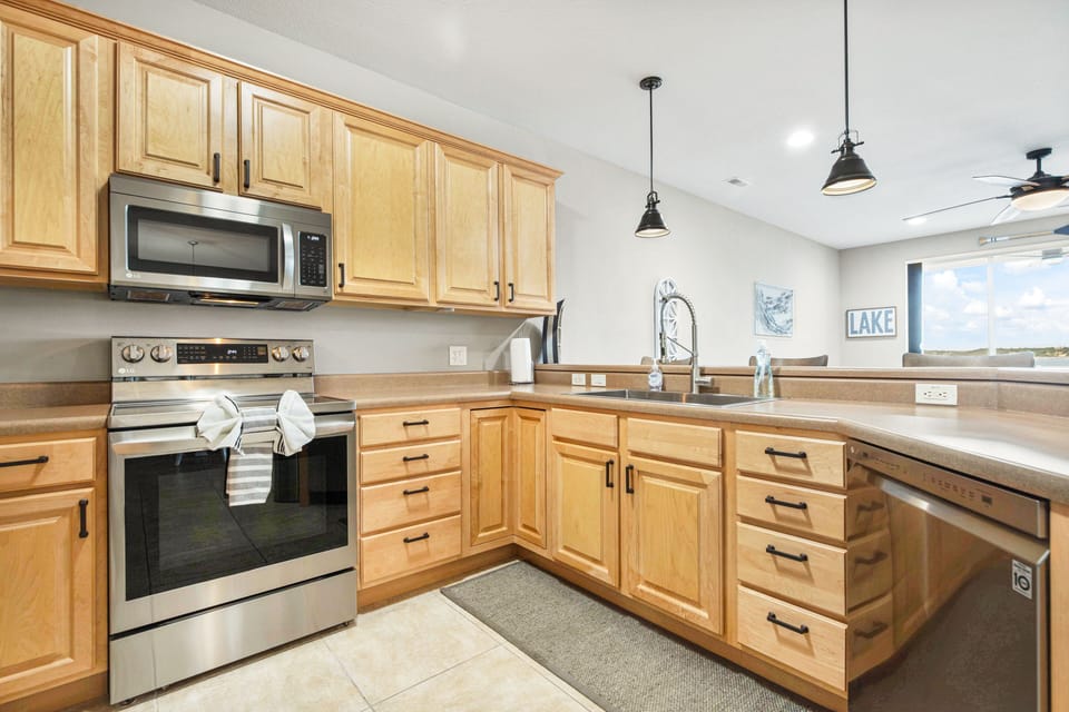 The kitchen is well-equipped