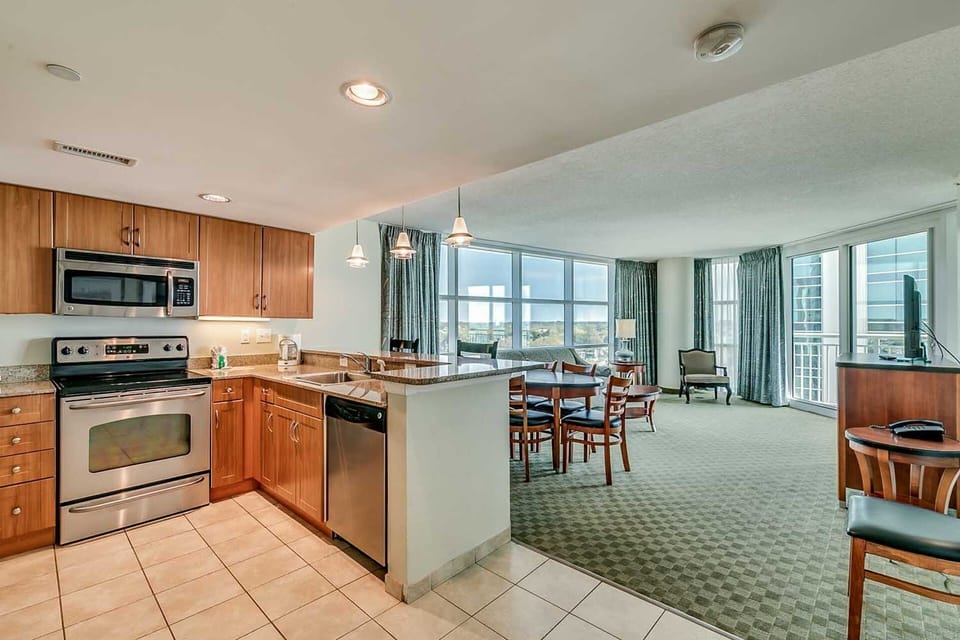 Cook meals and relax in the condo! 
