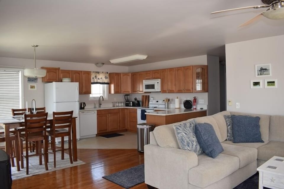 Open Living, Dining, and Kitchen