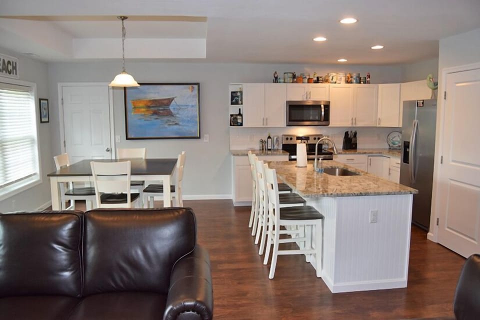 Open Living, Dining, and Kitchen