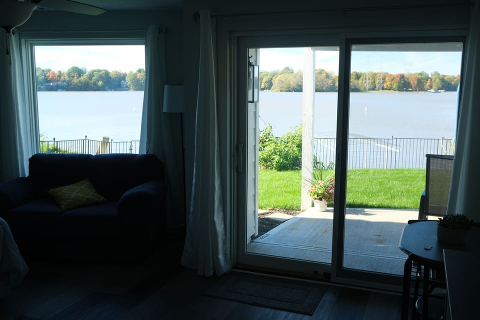 Amazing views out large windows