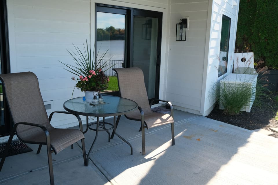 Outdoor seating and dining on the patio