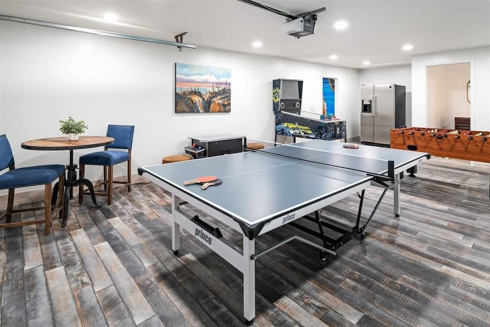 Ping pong, arcade games, pin ball, foosball.
