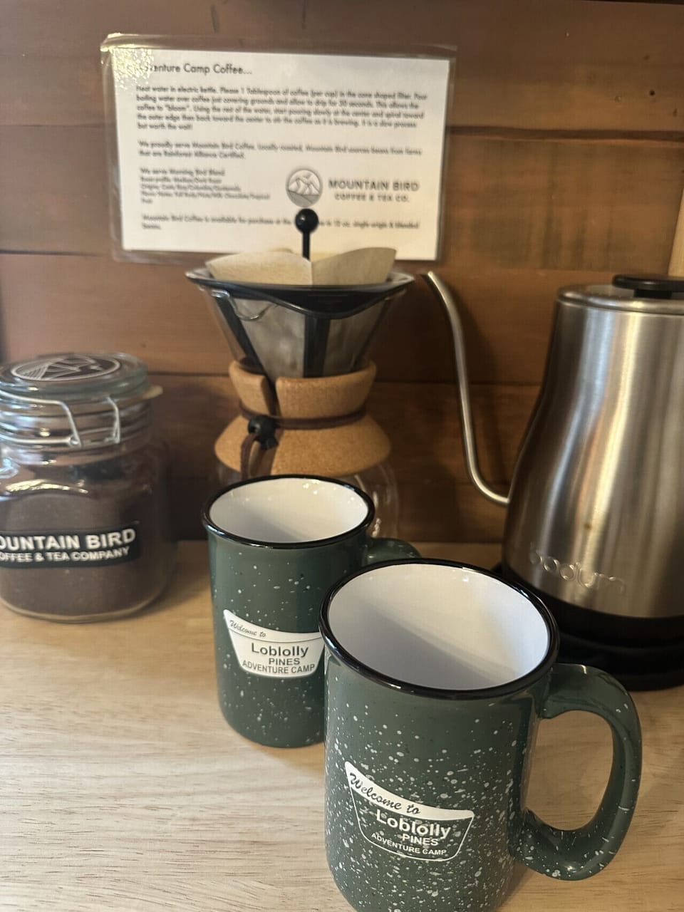 Locally roasted, freshly ground coffee included