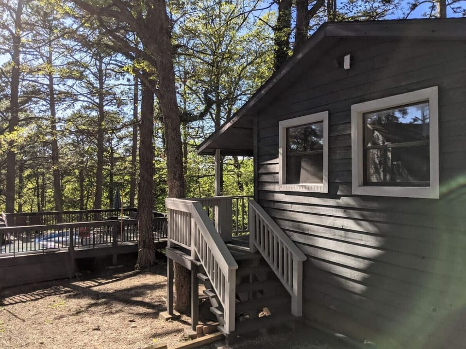 Entrance to unit located across from community deck