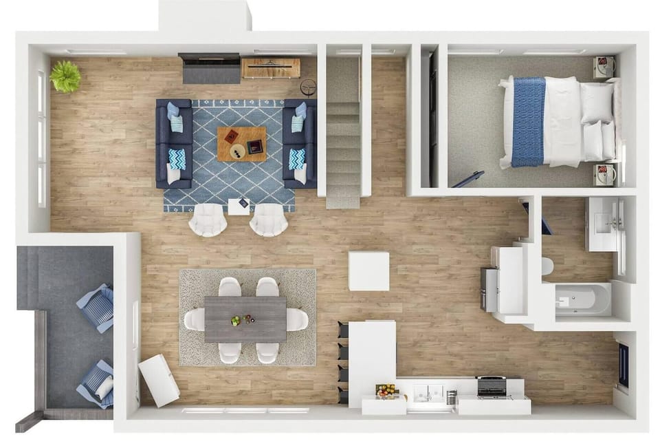 Floor Plan Of Main Level-  Main Level Bedroom For Easy Access