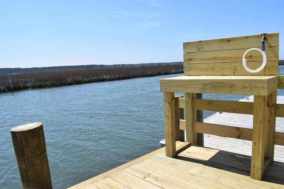 Dock your boat or crab and fish from Private Dock.