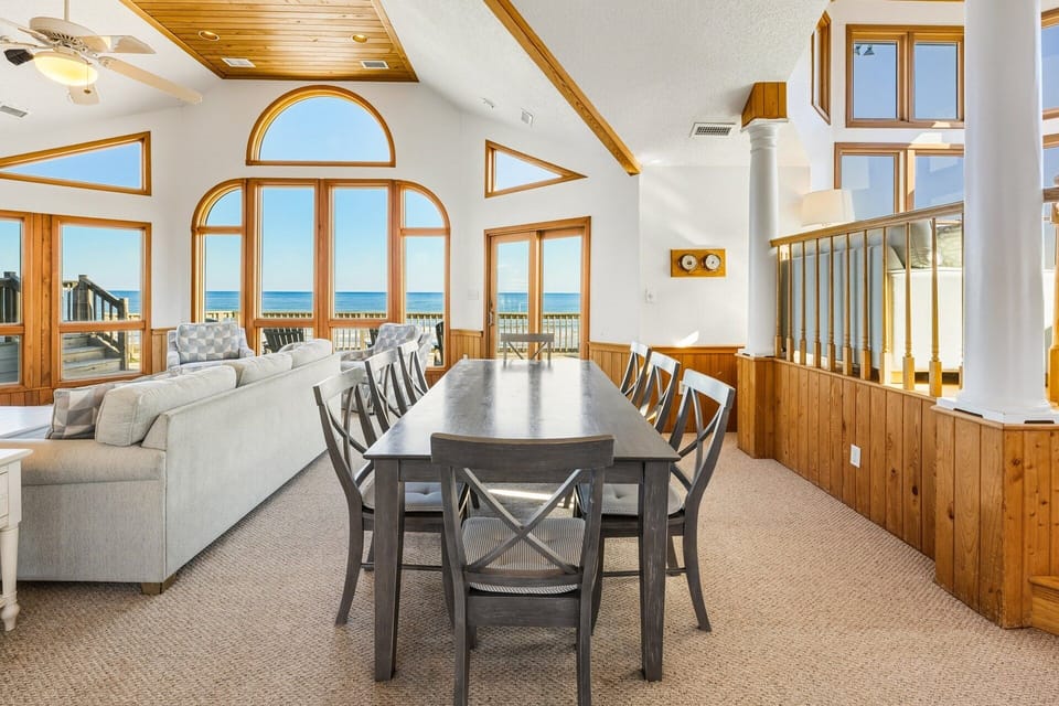 The adjacent Dining Area offers beautiful views of the ocean while you eat together as a family.