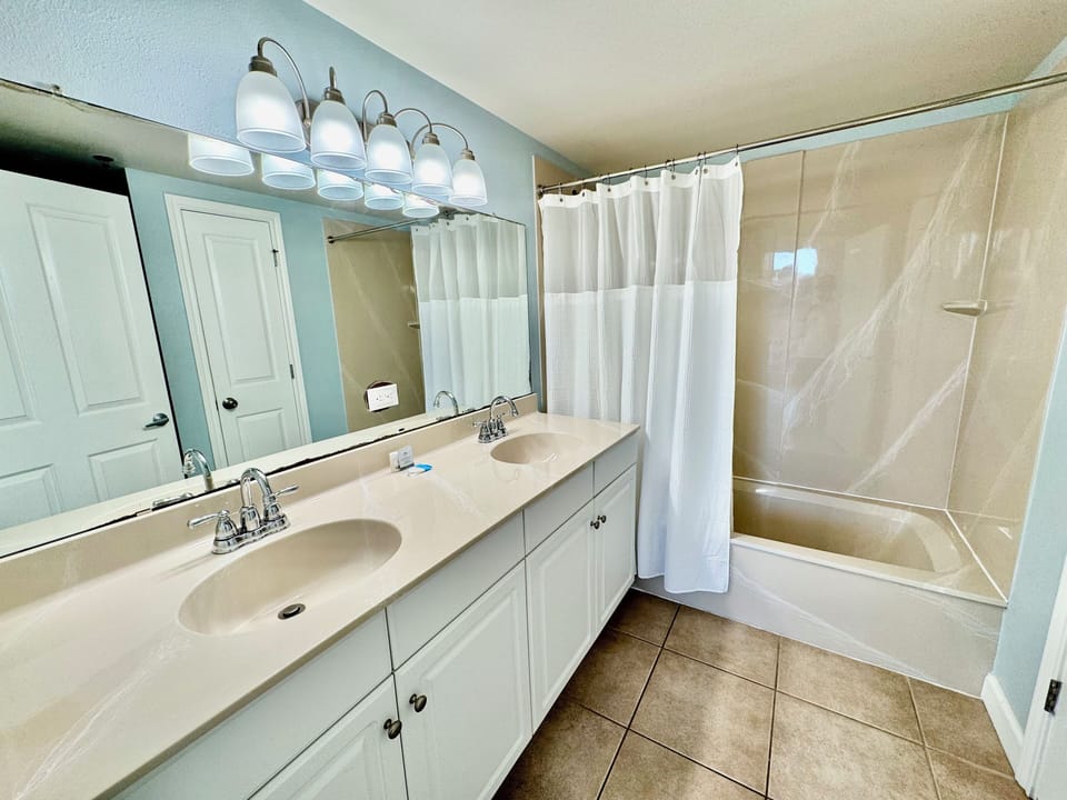 Front king bedroom full private bath with double vanity