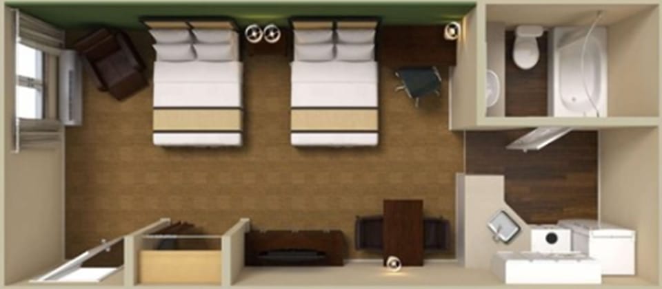 Studio, 2 Double Beds, Non Smoking | Desk, iron/ironing board, free WiFi, bed sheets