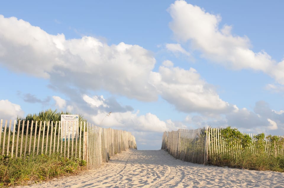 On the beach, white sand
