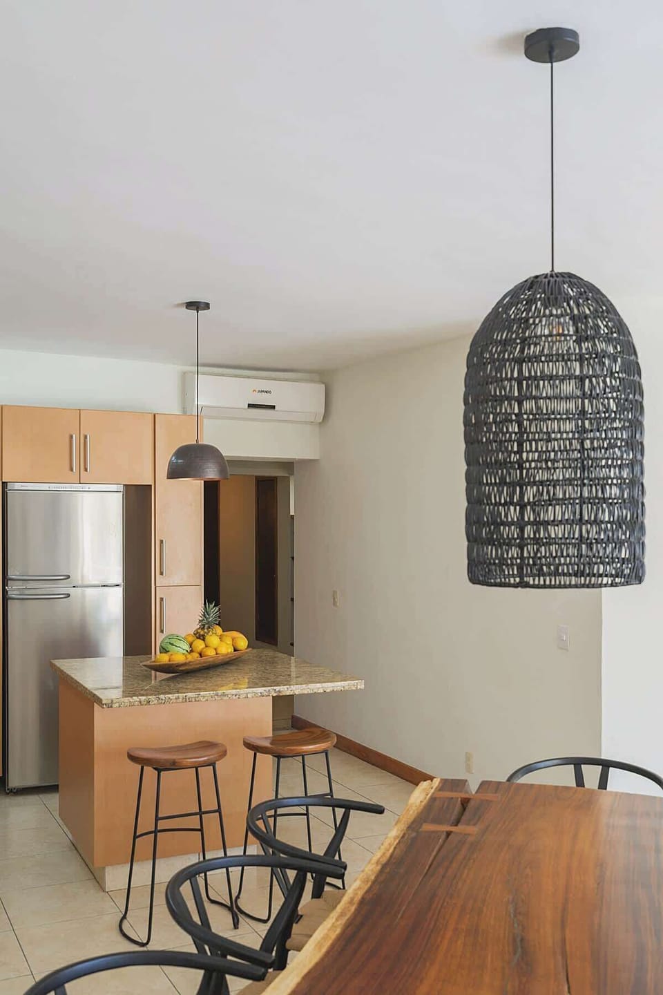 Spacious open-concept kitchen with island seating
