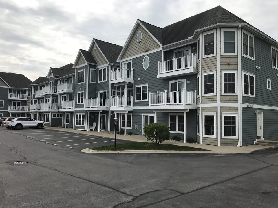 Our condo is located directly across the street from Grand Traverse Bay
