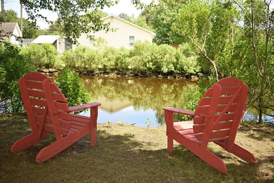 Creek at bottom of backyard for crabbing