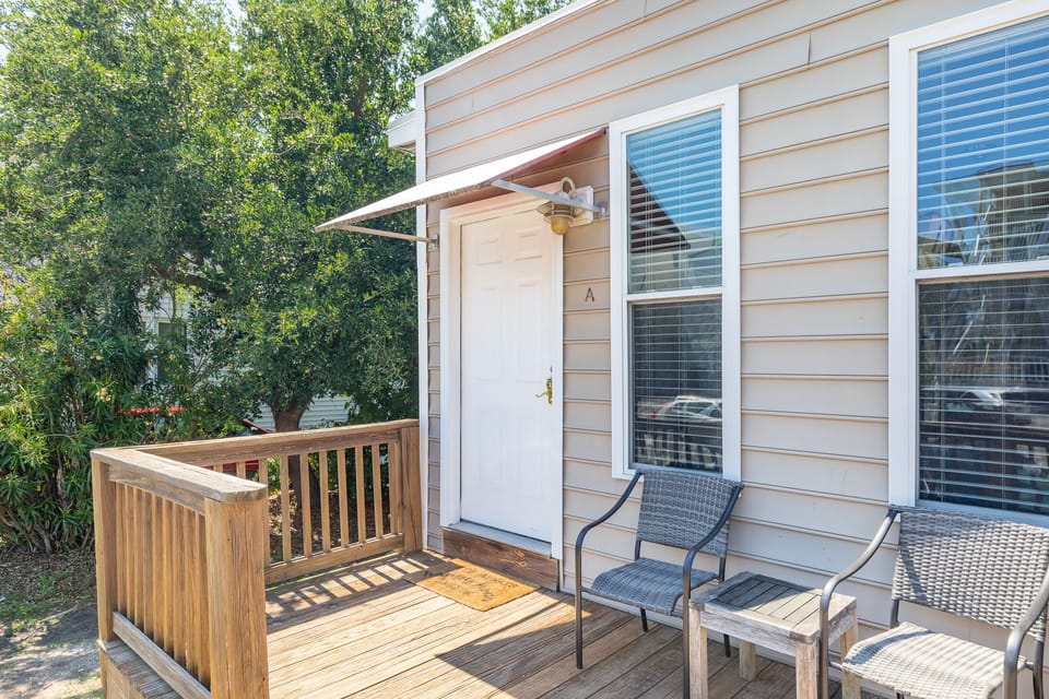 Front entrance with deck
