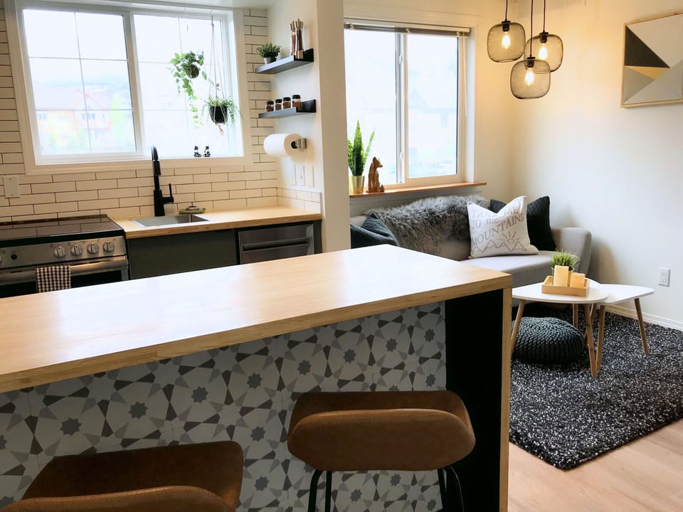 Open-concept kitchen/living room