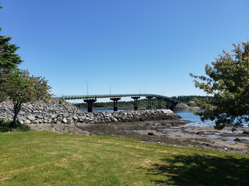 Enjoy the views of the Campobello bridge from the park and the widow's walk