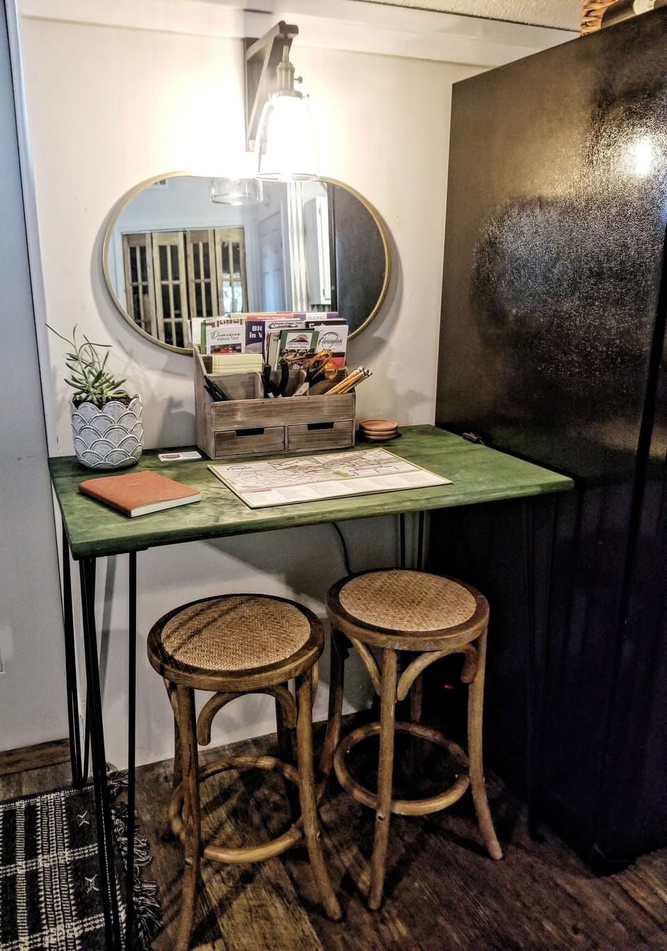A workdesk provides the perfect space for your on-the-road office needs.