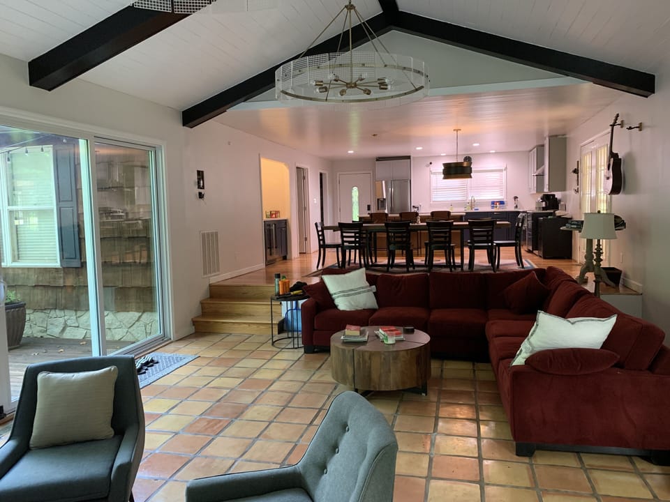 Living Room with fireplace and 2 sitting areas