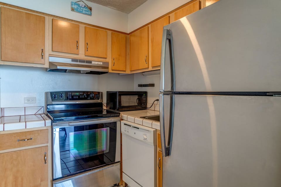 Kitchen has everything you'll need to cook your meals