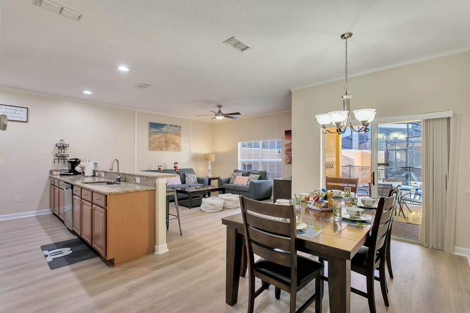 Open concept Kitchen, Living and dining room 