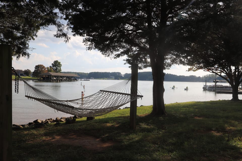 Relax in a hammock near the main Bernard’s Landing beach.