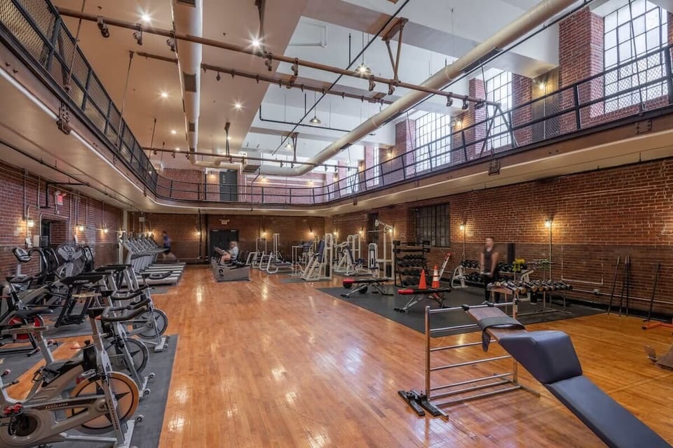 Gym with suspended track