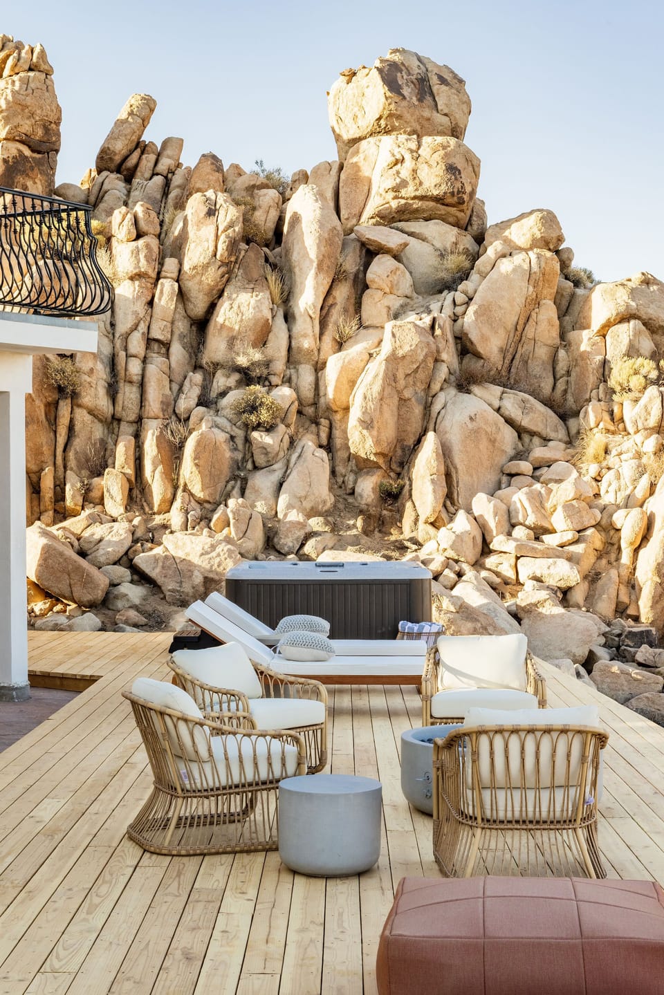 Relax with views from the hot tub or loungers.