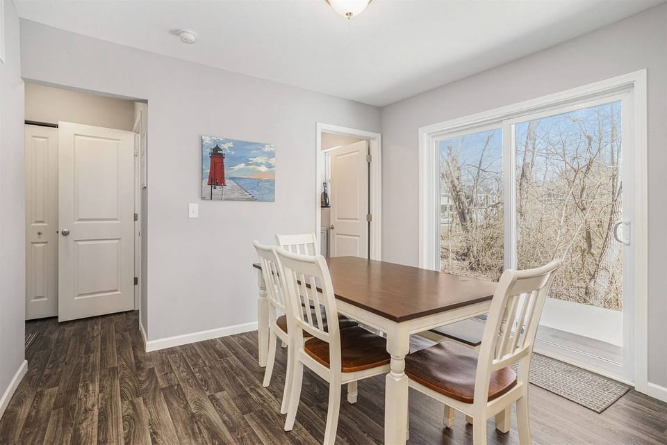 Dining area conveniently located just steps from the half bath and laundry room.