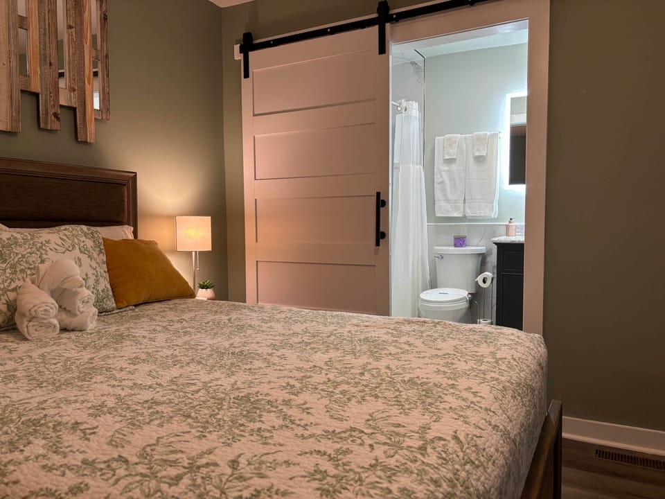 Barn Door Entry to Bathroom