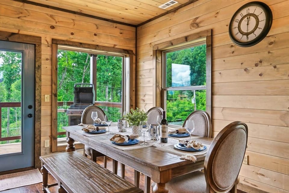 Enjoy meals with family and friends with the convenience of the porch and grill right there along with beautiful views