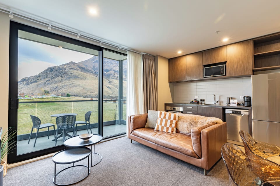 Superior Apartment, 2 Bedrooms, Balcony, Mountain View | Living area | 55-inch TV with digital channels, Netflix, heated floors