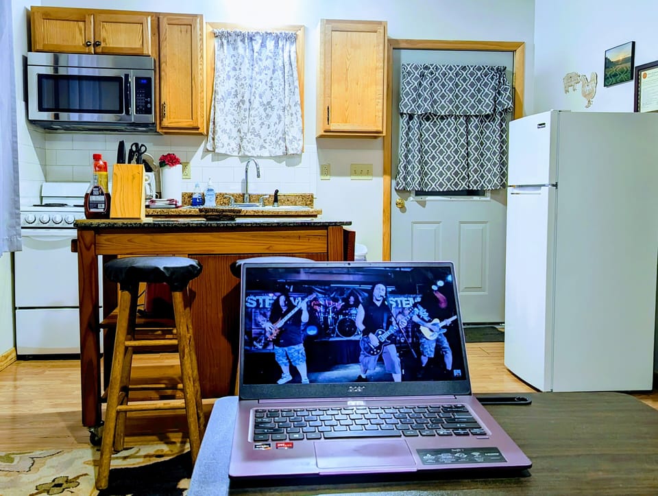 View from Living Room / Couch
Workspace for laptop or food while watching TV