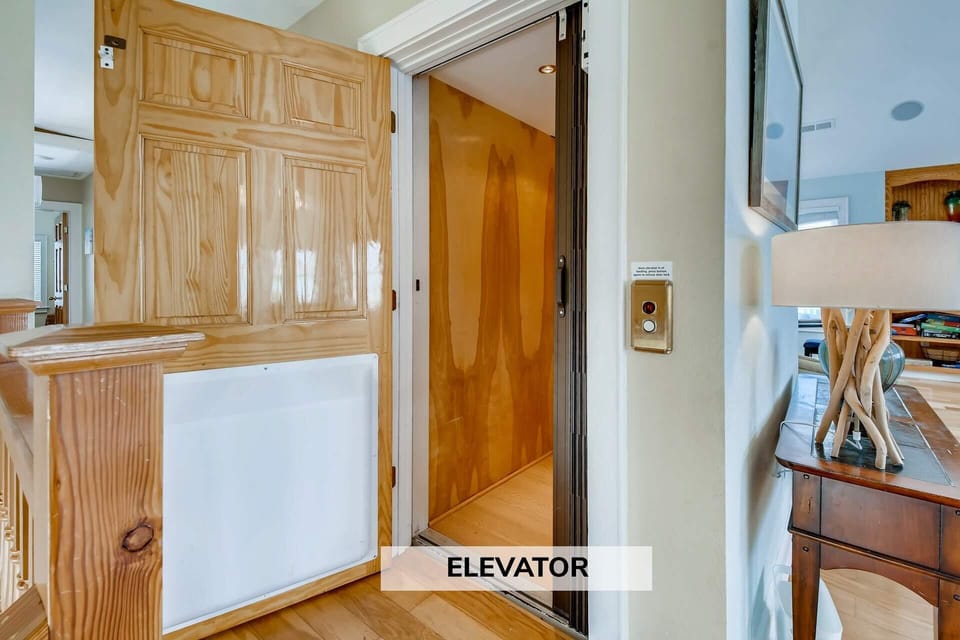 Traveling between levels is easy with the elevator that travels between all four floors.