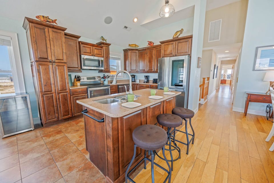 The fully equipped kitchen has everything your family will need to make restaurant-quality meals