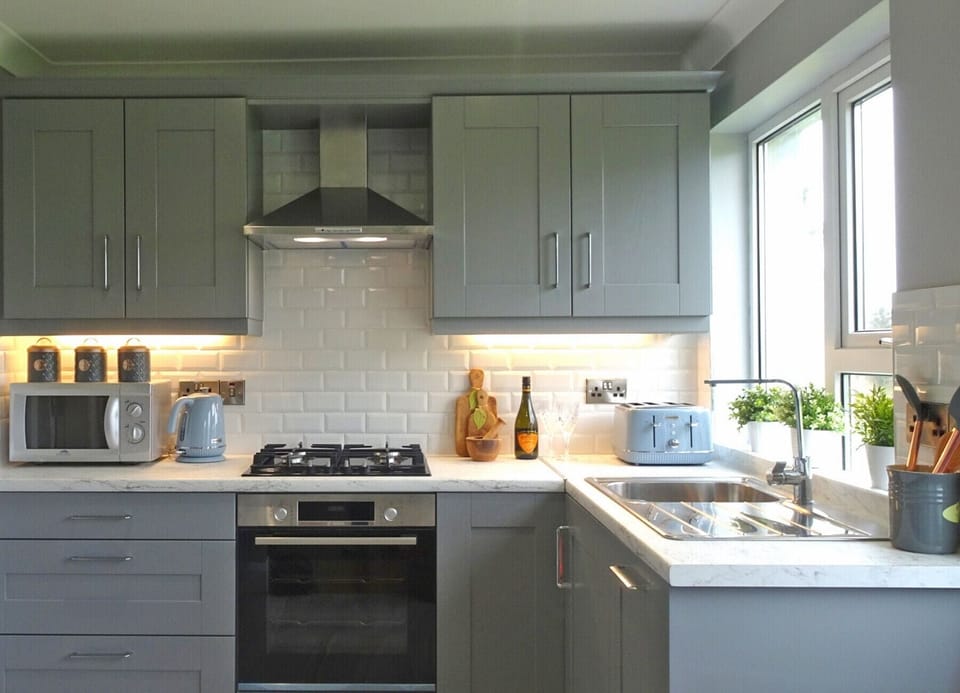 Microwave, electric kettle, highchair