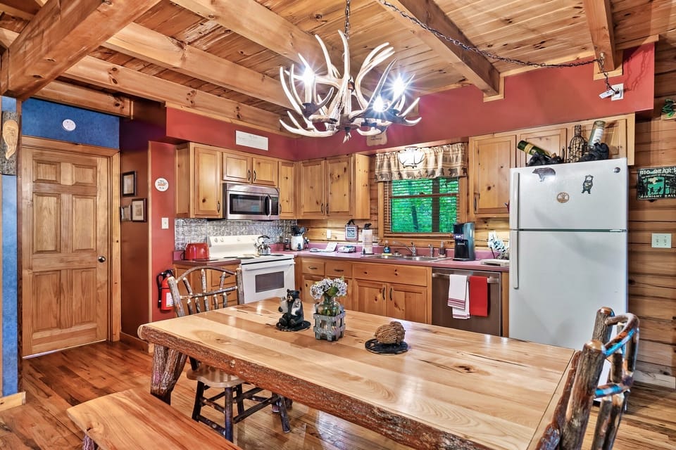 Fully equipped kitchen with all the pots, pans, utensils you could need! 