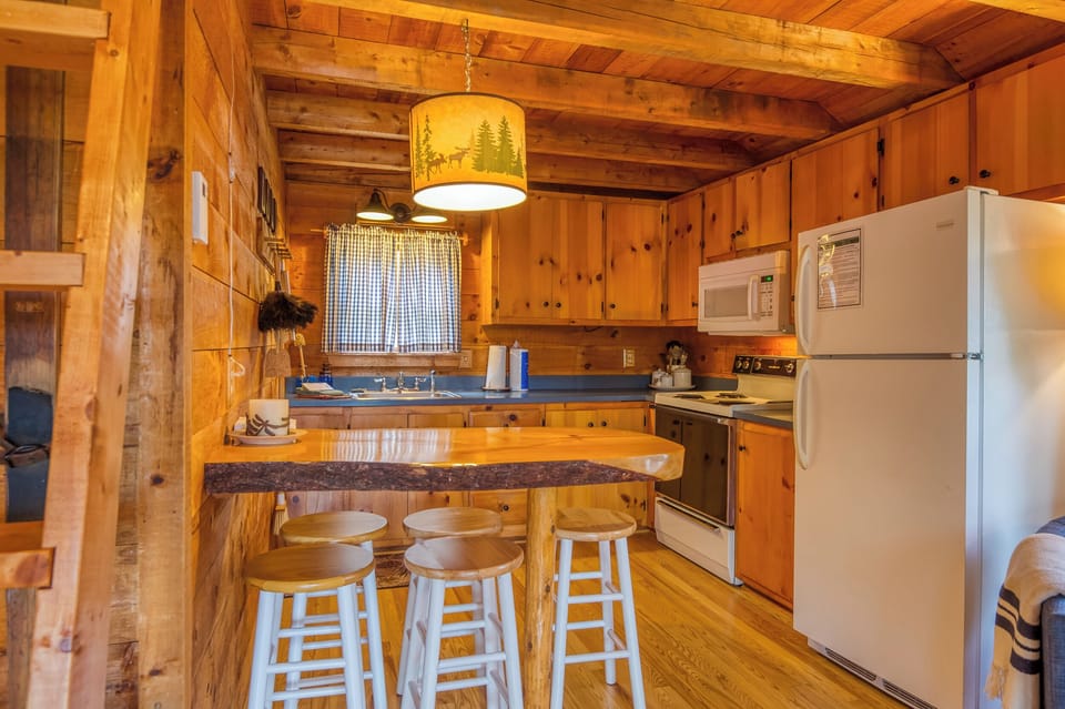 View of kitchen from living room