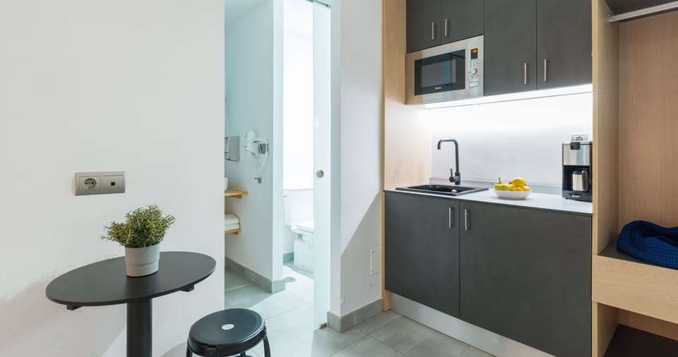 Standard Holiday Home Double Room | Private kitchen | Microwave, coffee/tea maker, electric kettle, toaster