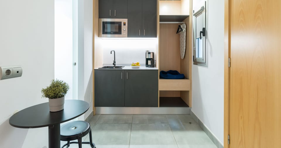 Standard Holiday Home Double Room | Private kitchen | Microwave, coffee/tea maker, electric kettle, toaster
