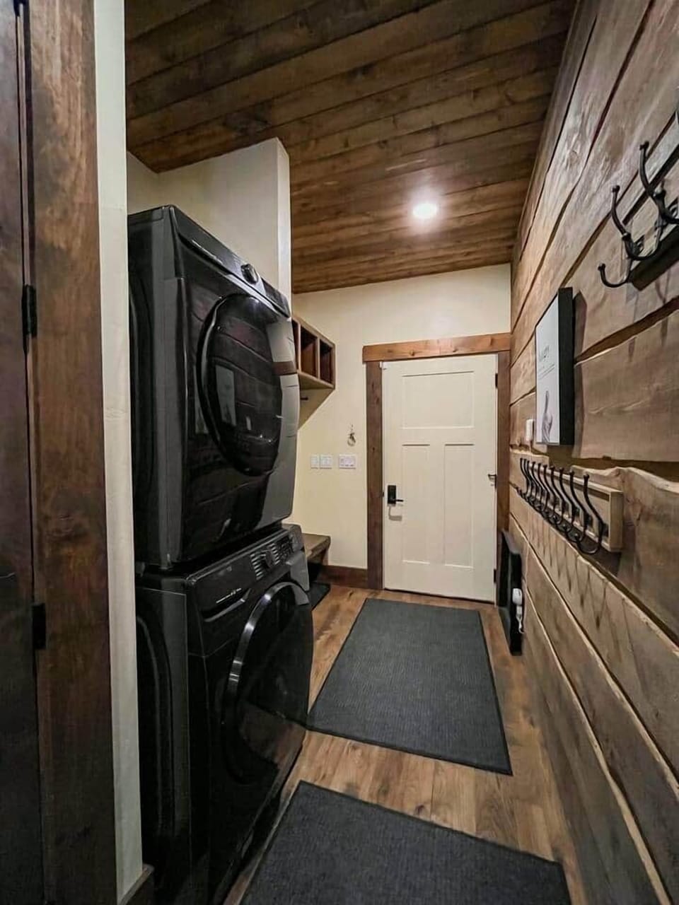 Washer and dryer on the main floor. Washer and dryer in the bunk room as well 
