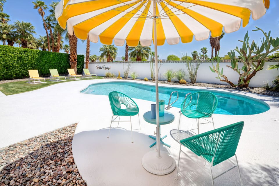 Huge pagoda umbrellas shading poolside