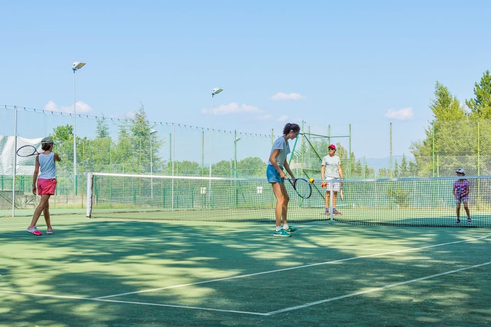 Play a round of tennis with friends!