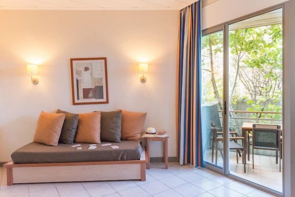 Relax in the comfortable living area.