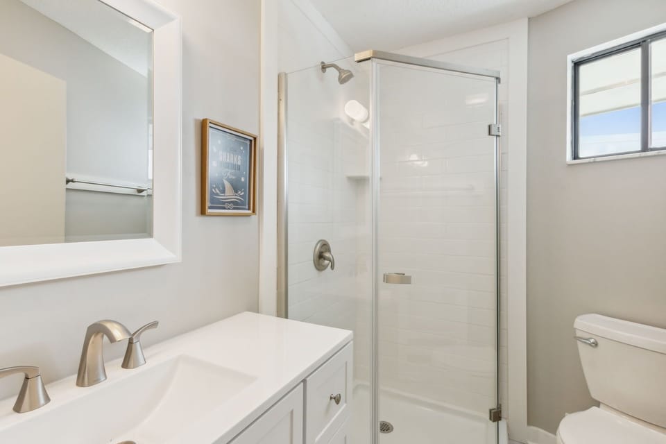 Full Bathroom with Walk In Shower off of the Main Living Area on the Second Floor